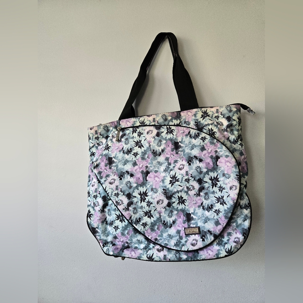 Hadaki Nylon Tennis Tote Shadow Flowers